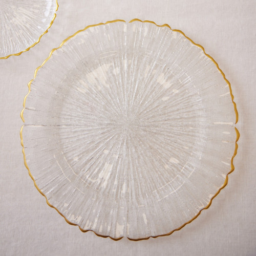 Coral Gold Rim Charger