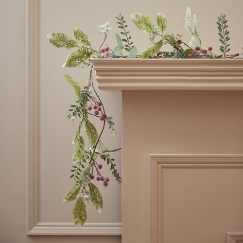 Assorted Leaves With Red Berry Garland