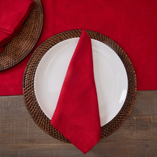 Red Fern Jacquard Napkin - Set Of 4