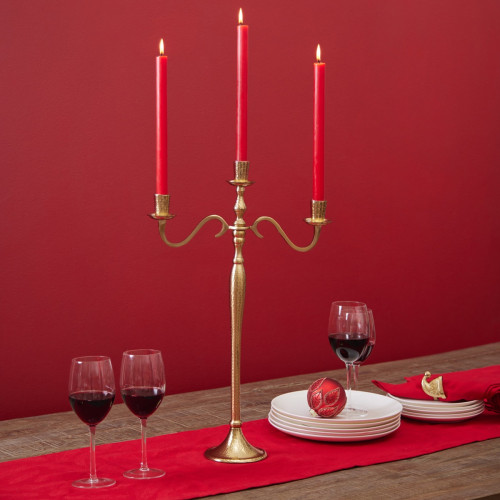 Matt Gold Hammered Candleabra
