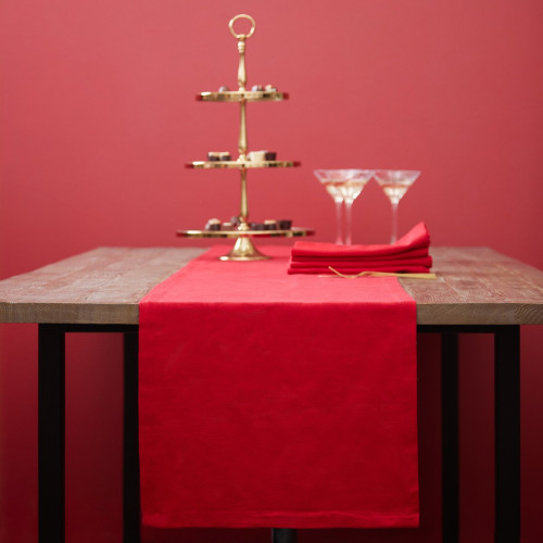 Red Fern Jacquard Table Runner