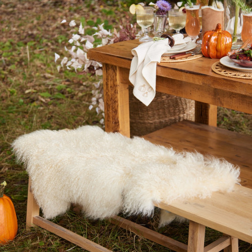 Tibetan Sheepskin Rug - Champagne