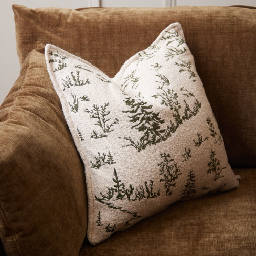 Embroidered Boucle Tree Cushion 