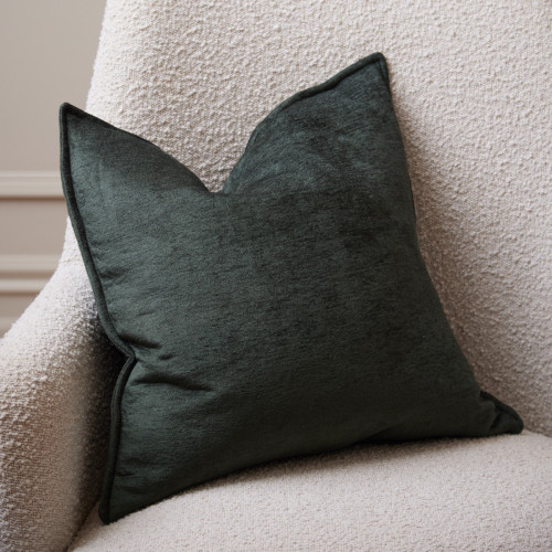 Jacquard Chenille Cushion - Teal Green