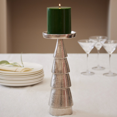 Christmas Tre Pillar Candle Holder - Tall