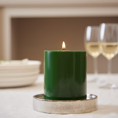 Apollo Pillar Candle Holder - Silver