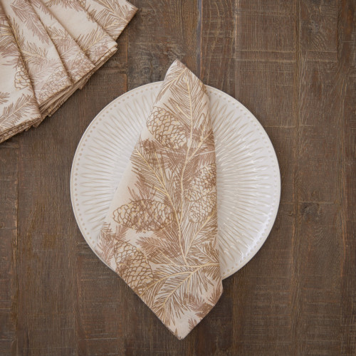 Pine Cone Foil Napkin - Set of 6