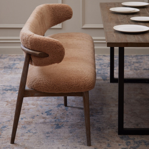 Odette Sheepskin Dining Bench