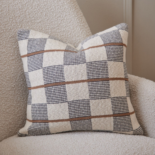 Line Checkerboard Stripe Cushion