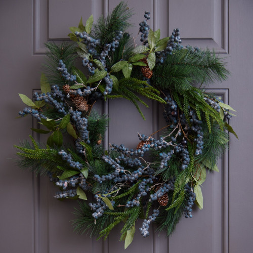 Blueberry & Pinecone Wreath 