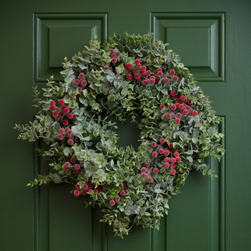 Frosted Berry & Leaf Wreath 