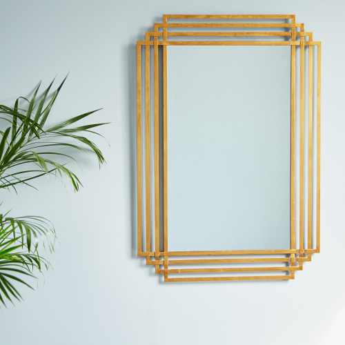 gatsby mdf glass mirror with a gold finish