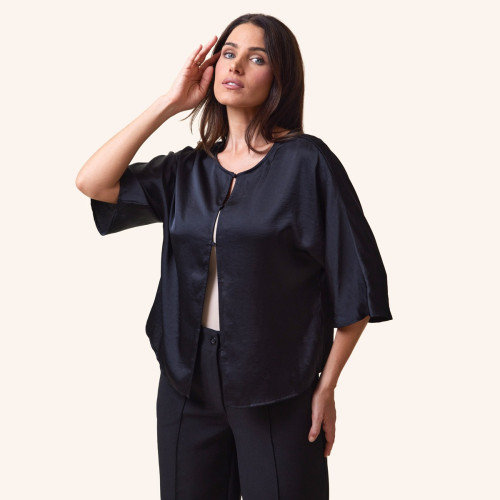 Carrie Satin Button Top