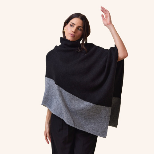 Eve Colour Block Poncho 