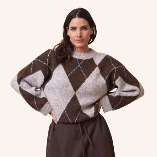 Harlekin Argyle Knit Pullover