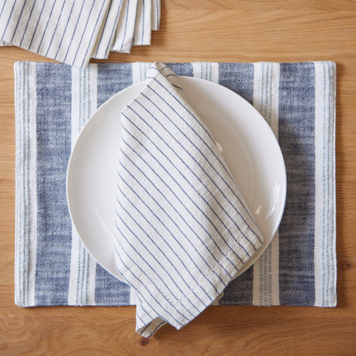 Hebden Blue Stripe Napkin - Set of  6