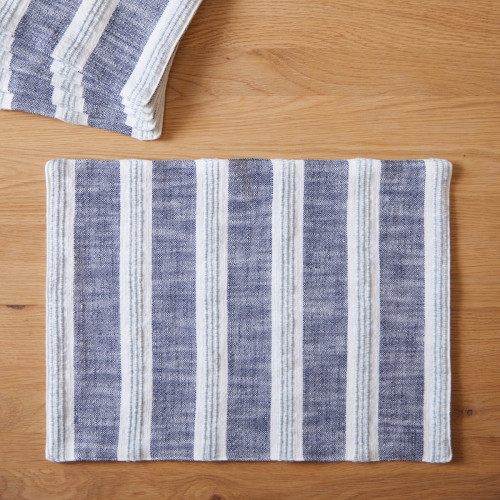  Dobby Blue Placemat - Set of 6