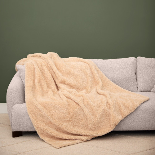 natural teddy blanket made from 100% Polyester