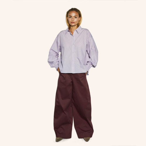 Annika Cuffed Pinstripe Shirt