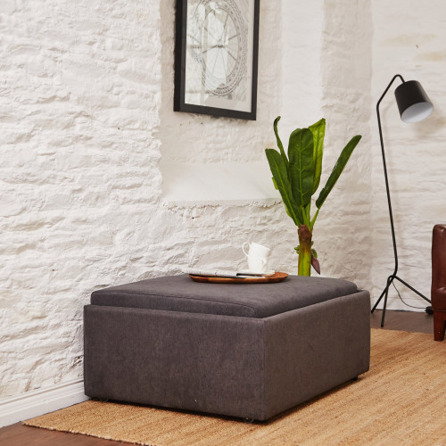 Grey Hidden Storage Ottoman Meadows & Byrne