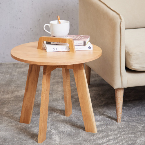 archie natural side table with handle