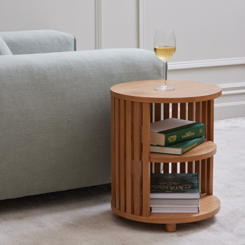recap oak wood side table 