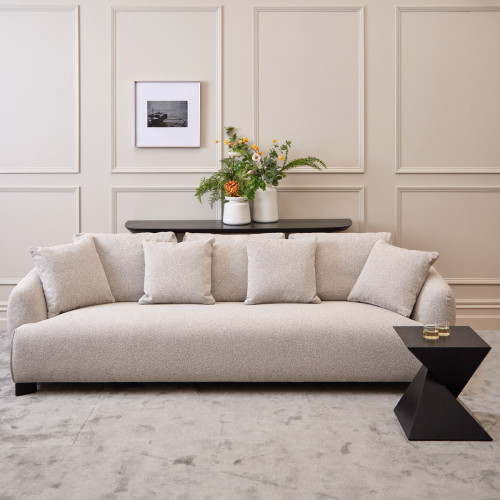 macken 3 seater grey flecked chenille sofa