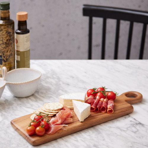 Rectangular Serving Board with food on top. 
