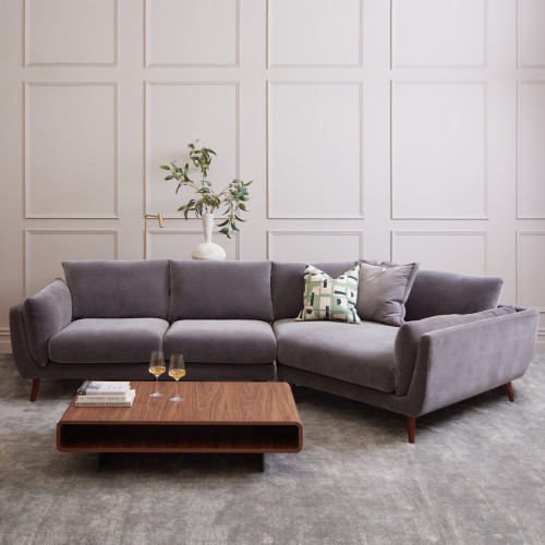 larken dark grey speakeasy sofa - right hand facing