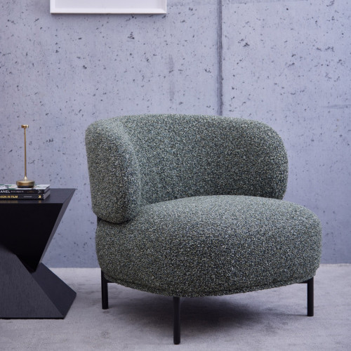 Crescent Accent Chair - Green Tweed