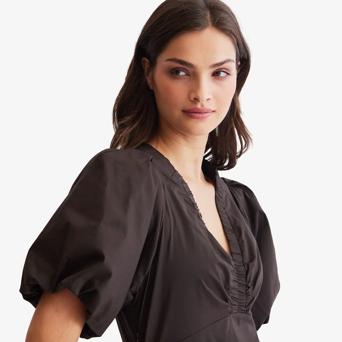 Dark Brown Midi Dress | Meadows & Byrne
