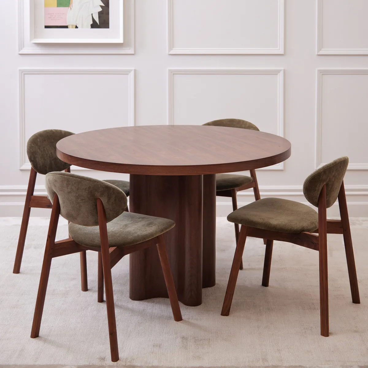 Kavo Round Walnut Veneer Dining Table | Meadows & Byrne