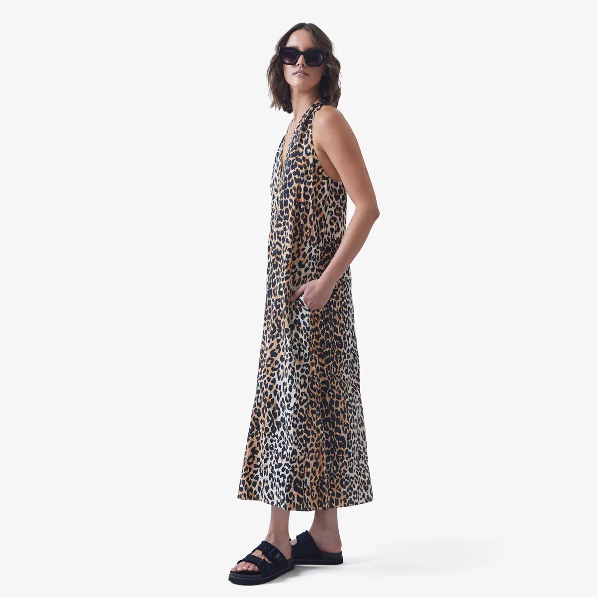 button front midi dress pattern Long Sleeve Button Front Midi Dress